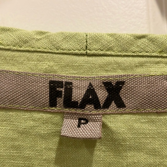 Flax Linen Dress Light Apple Green - Picture 2 of 6